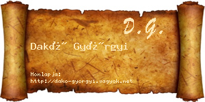 Dakó Györgyi névjegykártya
