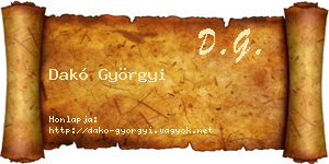 Dakó Györgyi névjegykártya