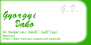 gyorgyi dako business card